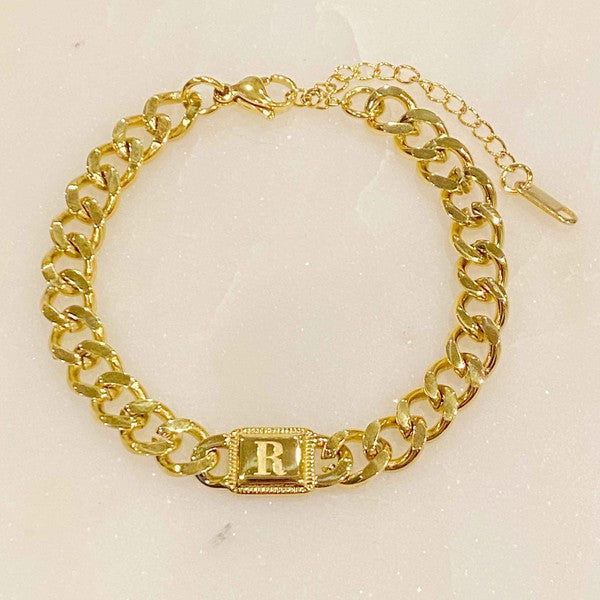 Cuban Chain Initial Bracelet