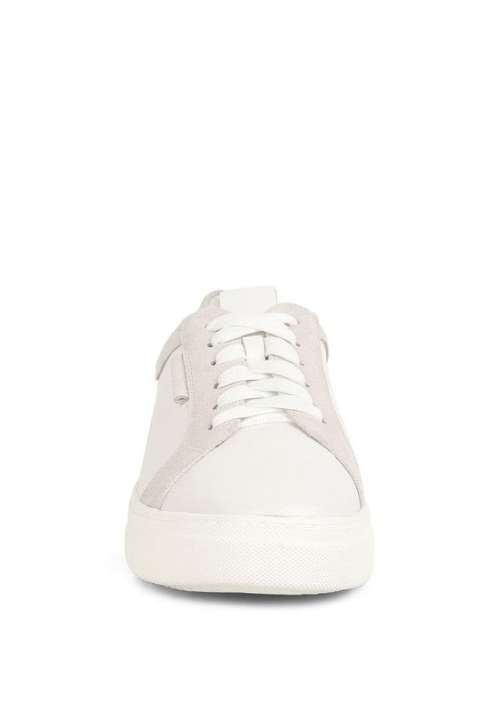 Color Block Leather Sneakers