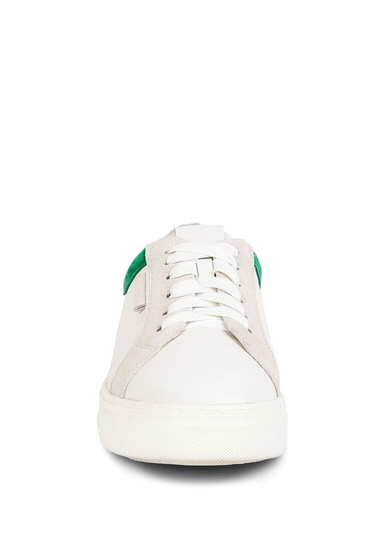 Color Block Leather Sneakers