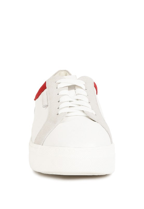 Color Block Leather Sneakers