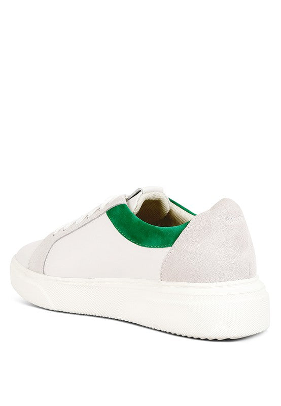 Color Block Leather Sneakers