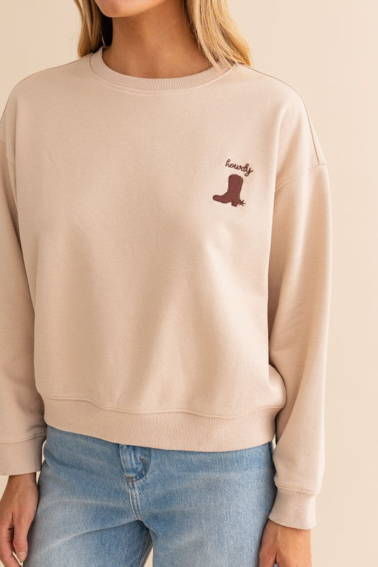 Howdy Embroidered Crewneck