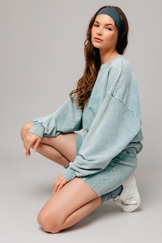 Sage Washed Oversized Pullover