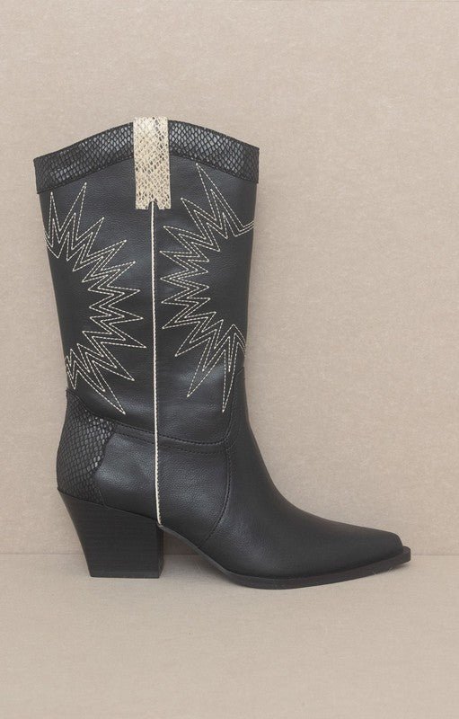 Western Wanderlust Paneled Cowgirl Boots