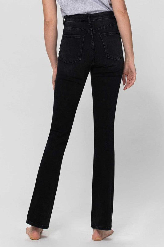 Black High Rise Slim Bootcut Jean