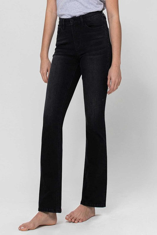 Black High Rise Slim Bootcut Jean