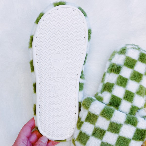 Checkered Cozy Slippers