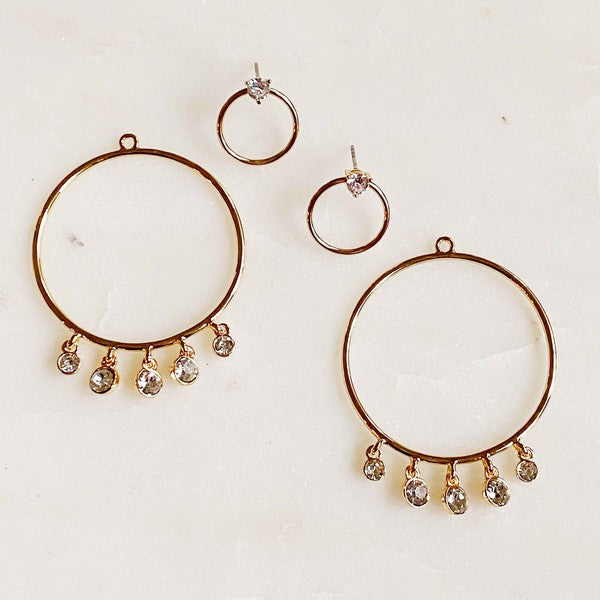 Double Circle Front Back Hoop Earrings