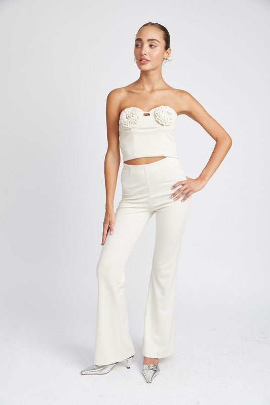 Rosette High Waist Flared Pants