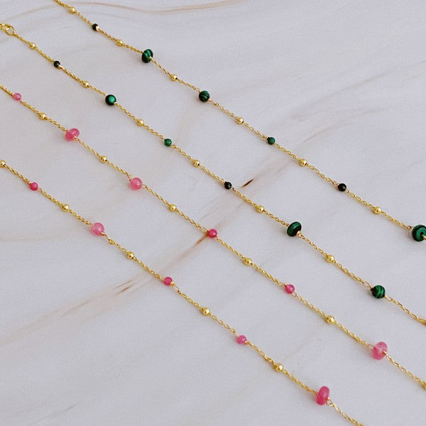 Dainty Stone Bead Necklace