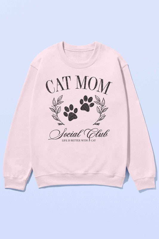 Cat Mom Social Club Oversized Crewneck