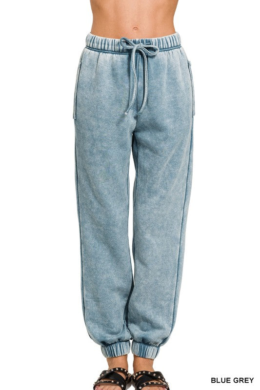 Emma Acid Wash Fleece Sweatpants