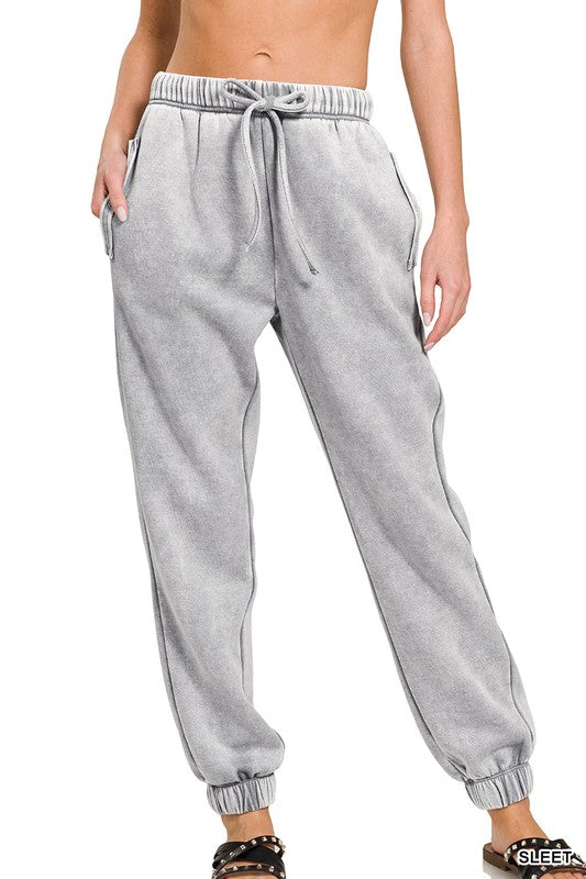 Emma Acid Wash Fleece Sweatpants