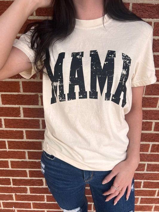 Distressed Mama Arched Tee