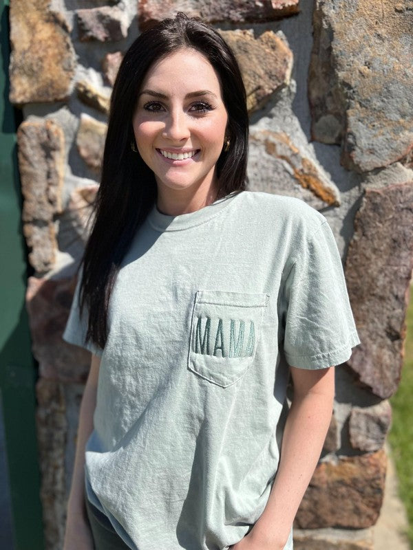 Embroidered Mama Pocket Tee