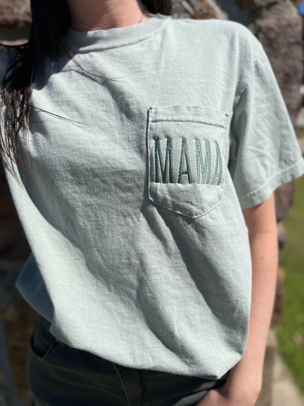 Embroidered Mama Pocket Tee