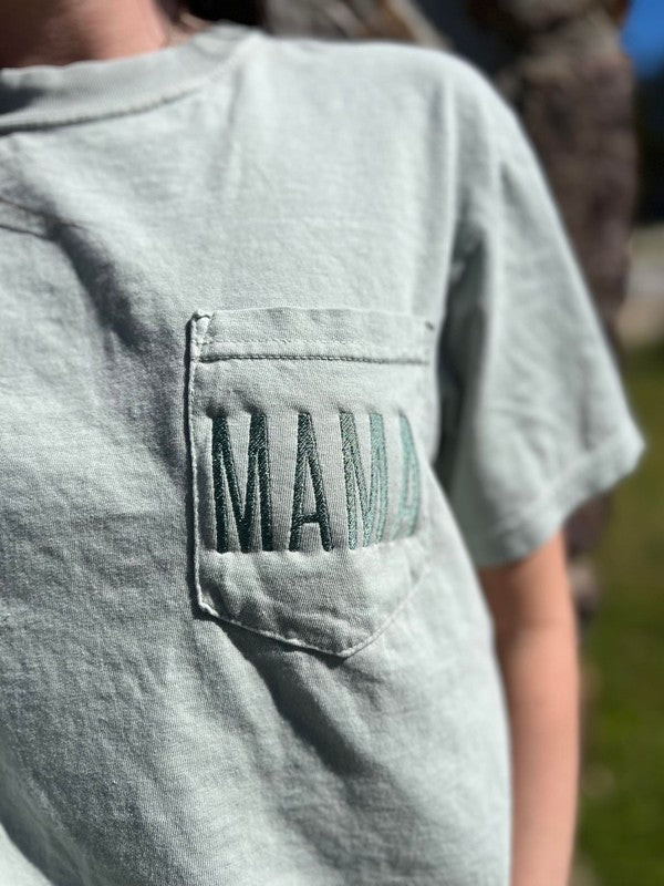 Embroidered Mama Pocket Tee