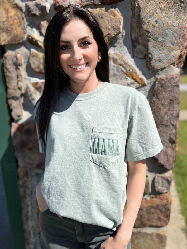 Embroidered Mama Pocket Tee