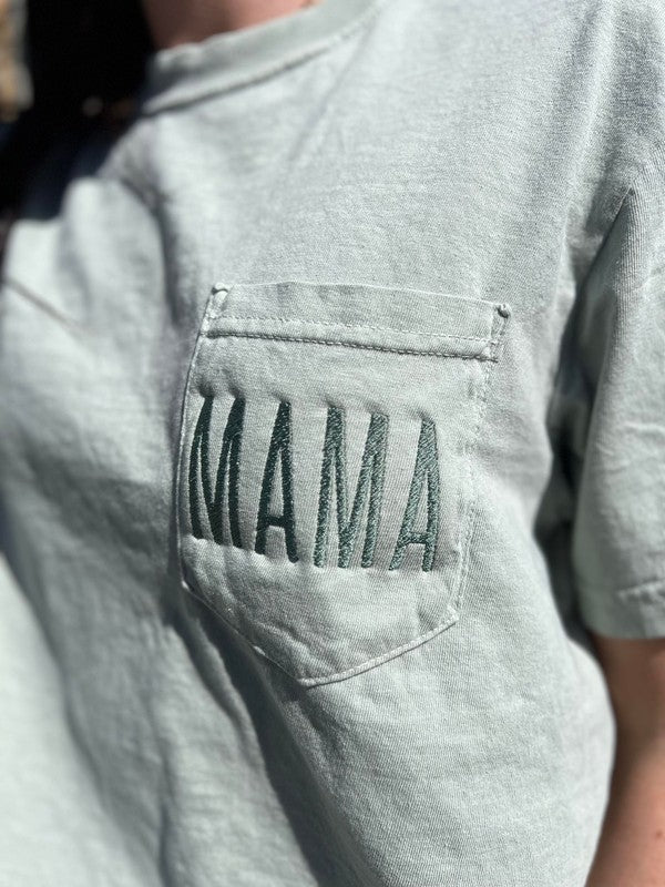 Embroidered Mama Pocket Tee