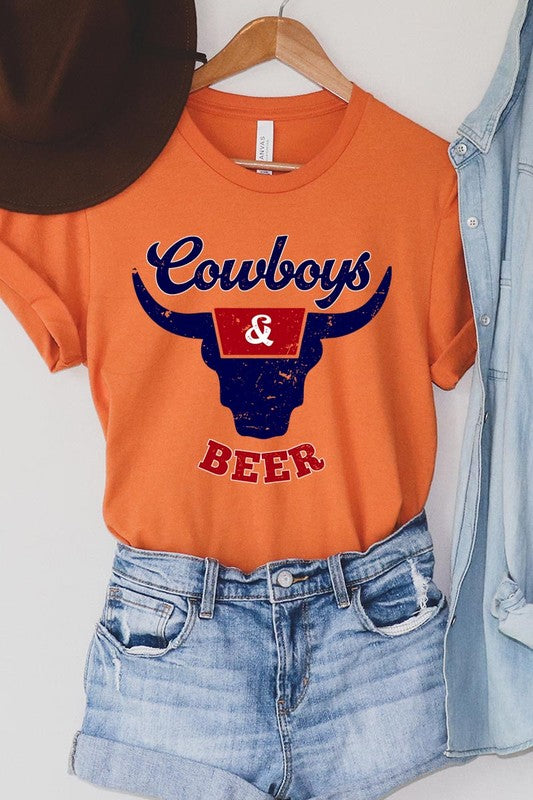 Cowboys & Beer Graphic T Shirts