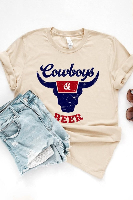 Cowboys & Beer Graphic T Shirts