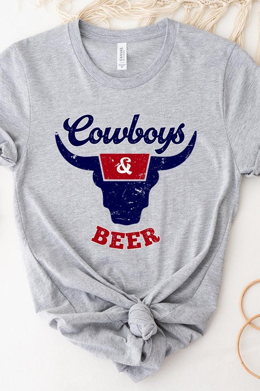 Cowboys & Beer Graphic T Shirts