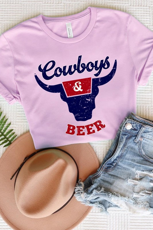 Cowboys & Beer Graphic T Shirts