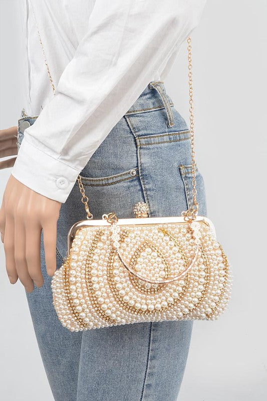 Pearl Rhinestone Clutch