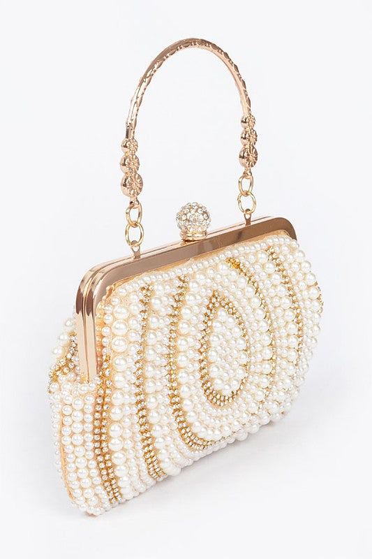 Pearl Rhinestone Clutch