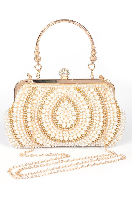 Pearl Rhinestone Clutch