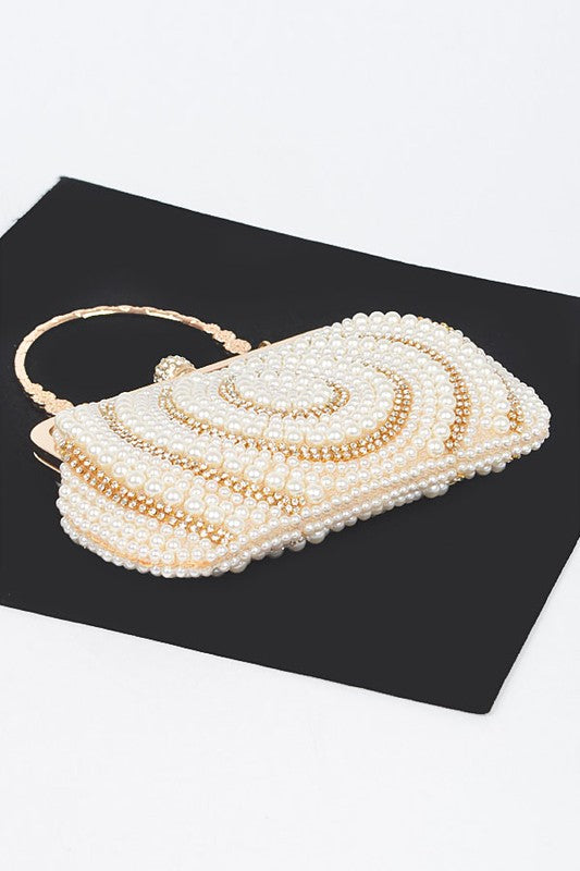 Pearl Rhinestone Clutch