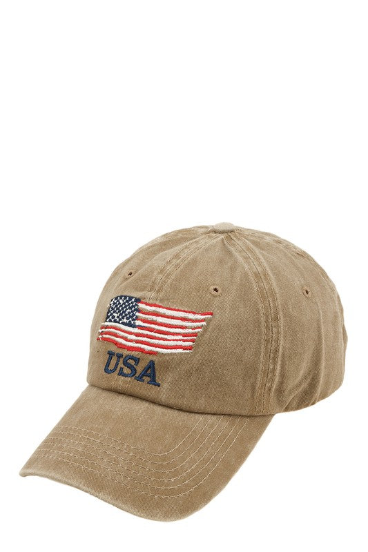 American Flag Embroidered Hat