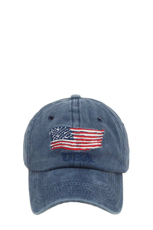 American Flag Embroidered Hat