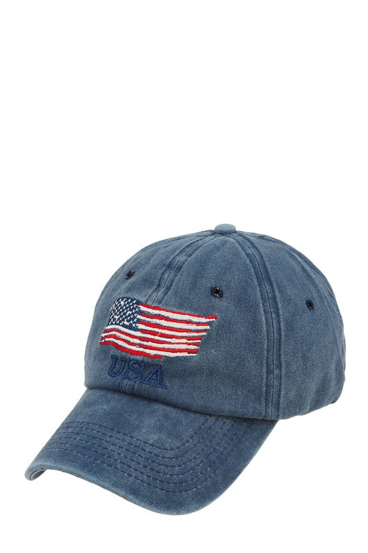 American Flag Embroidered Hat