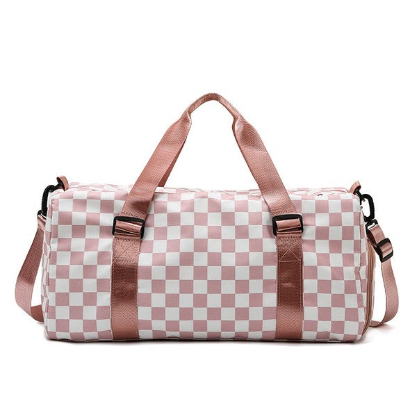 Checkered Weekend Travel Luggage Tote Bag