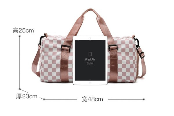 Checkered Weekend Travel Luggage Tote Bag