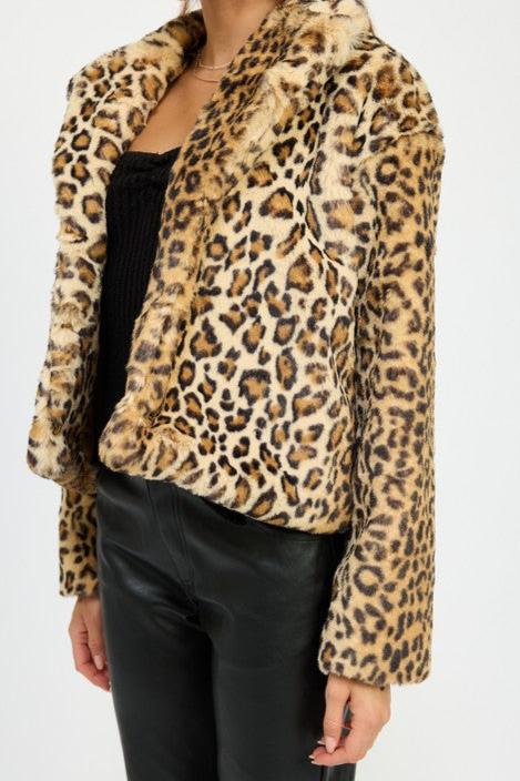 Cheetah Print Furry Jacket