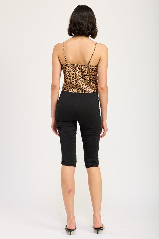 Leopard Lace Trim Top