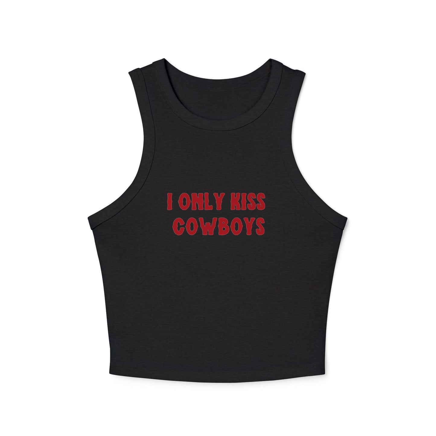 I Only Kiss Cowboys  Racer Tank Top