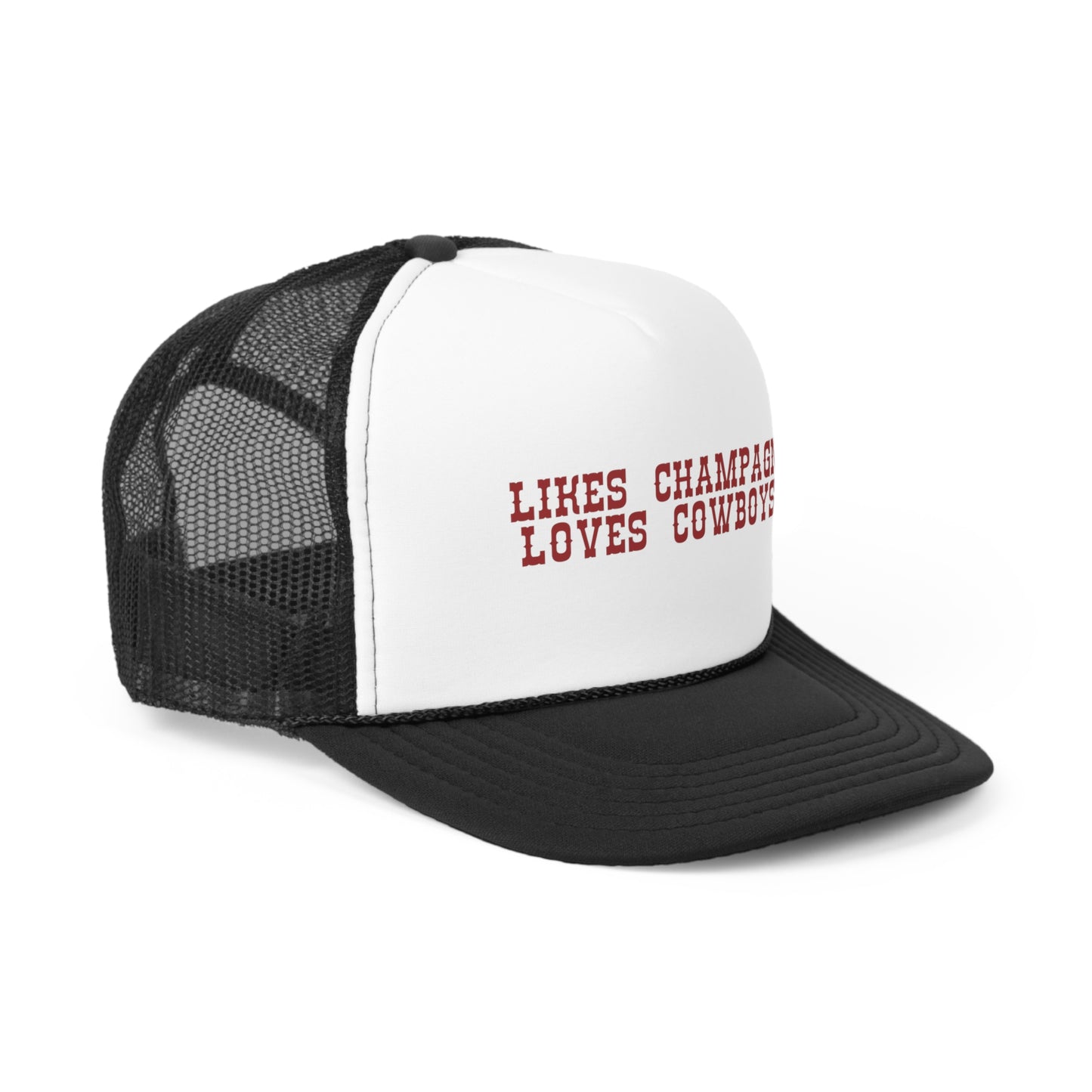 Likes Champagne Loves Cowboys Trucker Hat