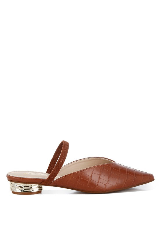 Renata Crocodile Mules