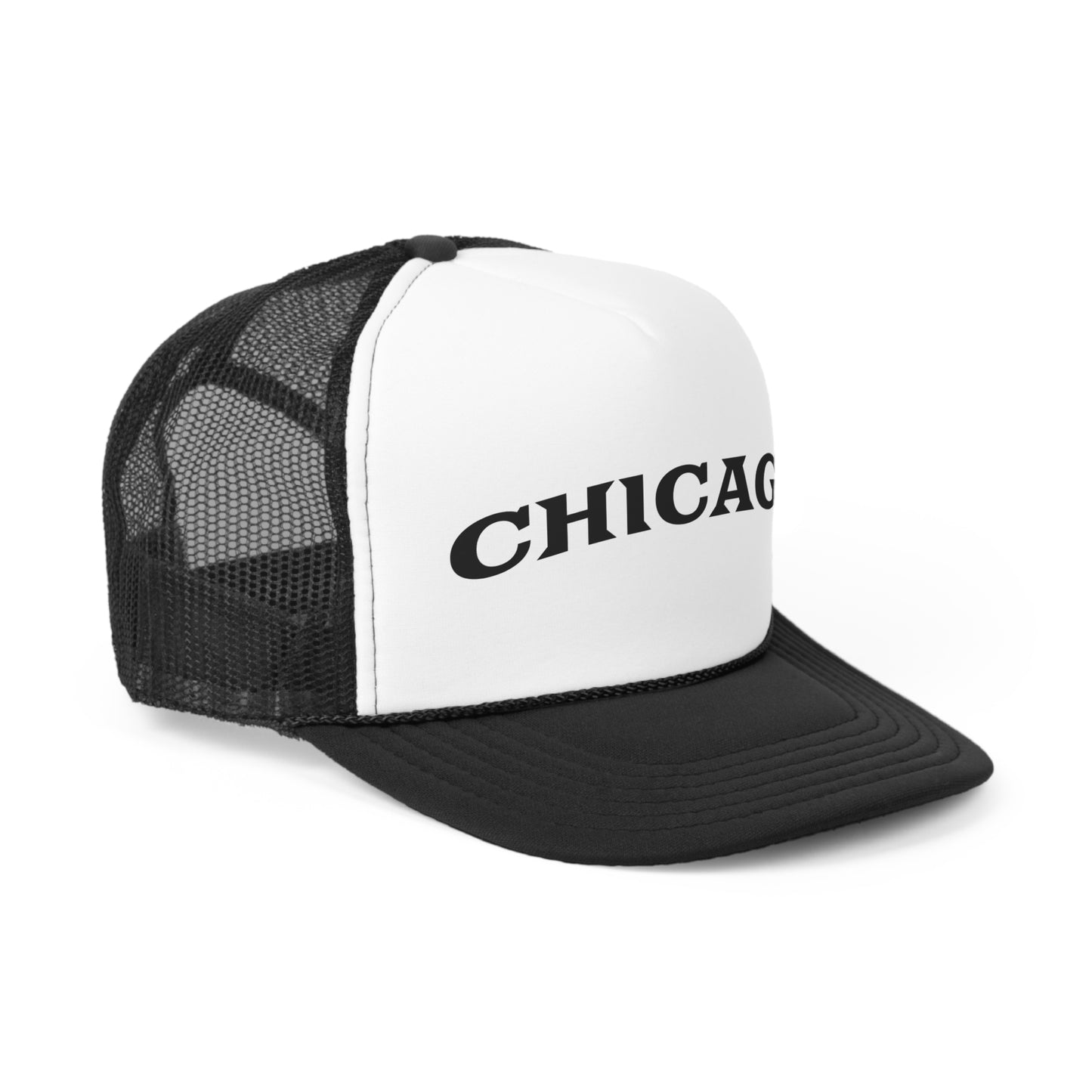 Black Chicago Trucker Hat