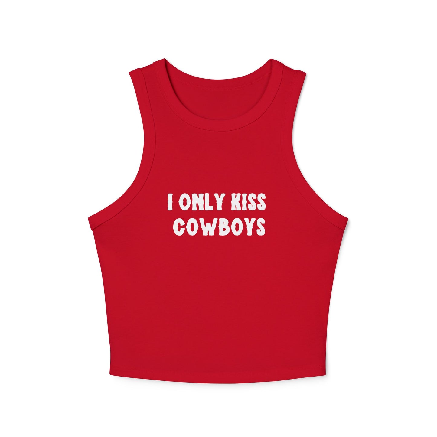 I Only Kiss Cowboys  Racer Tank Top