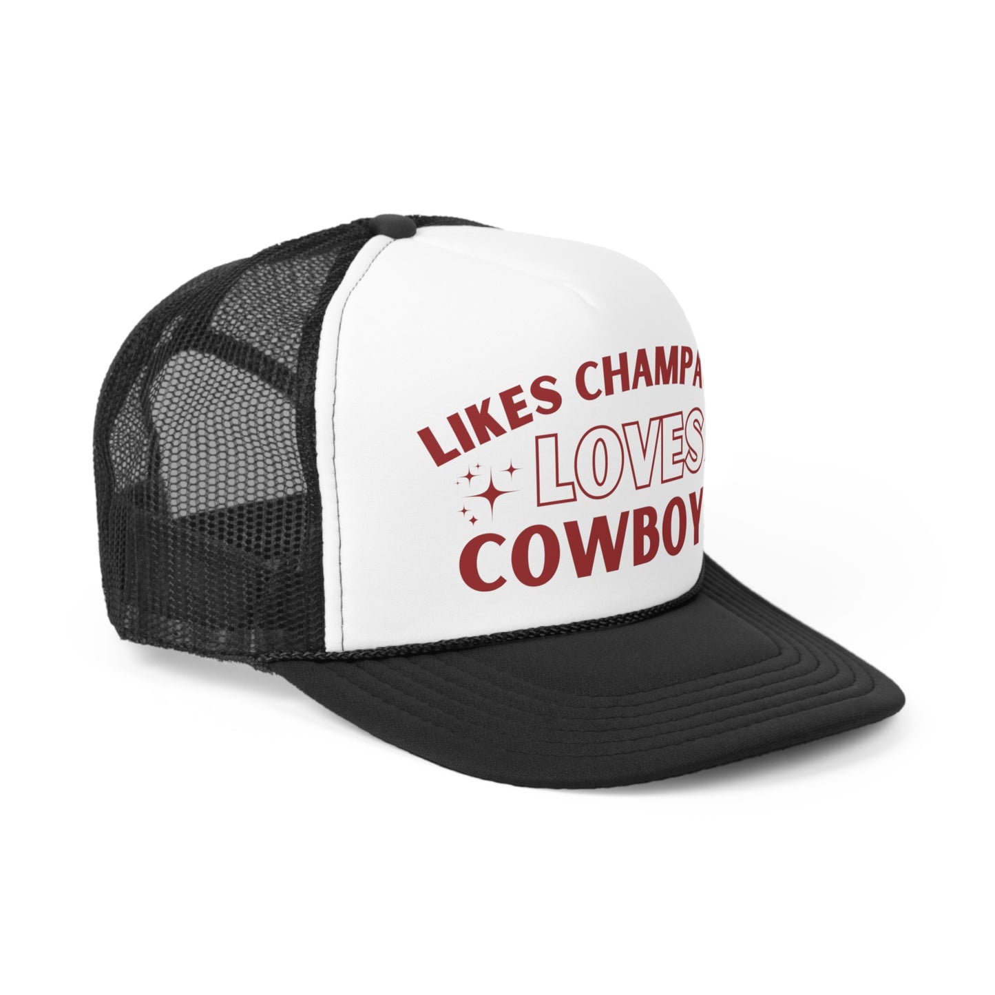 Likes Champagne Loves Cowboys Trucker Hat