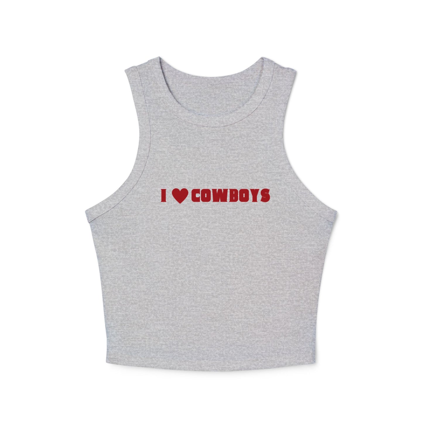 I Love Cowboys Racer Tank Top