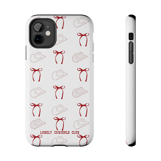 Cowgirls Hats + Bows White Phone Case