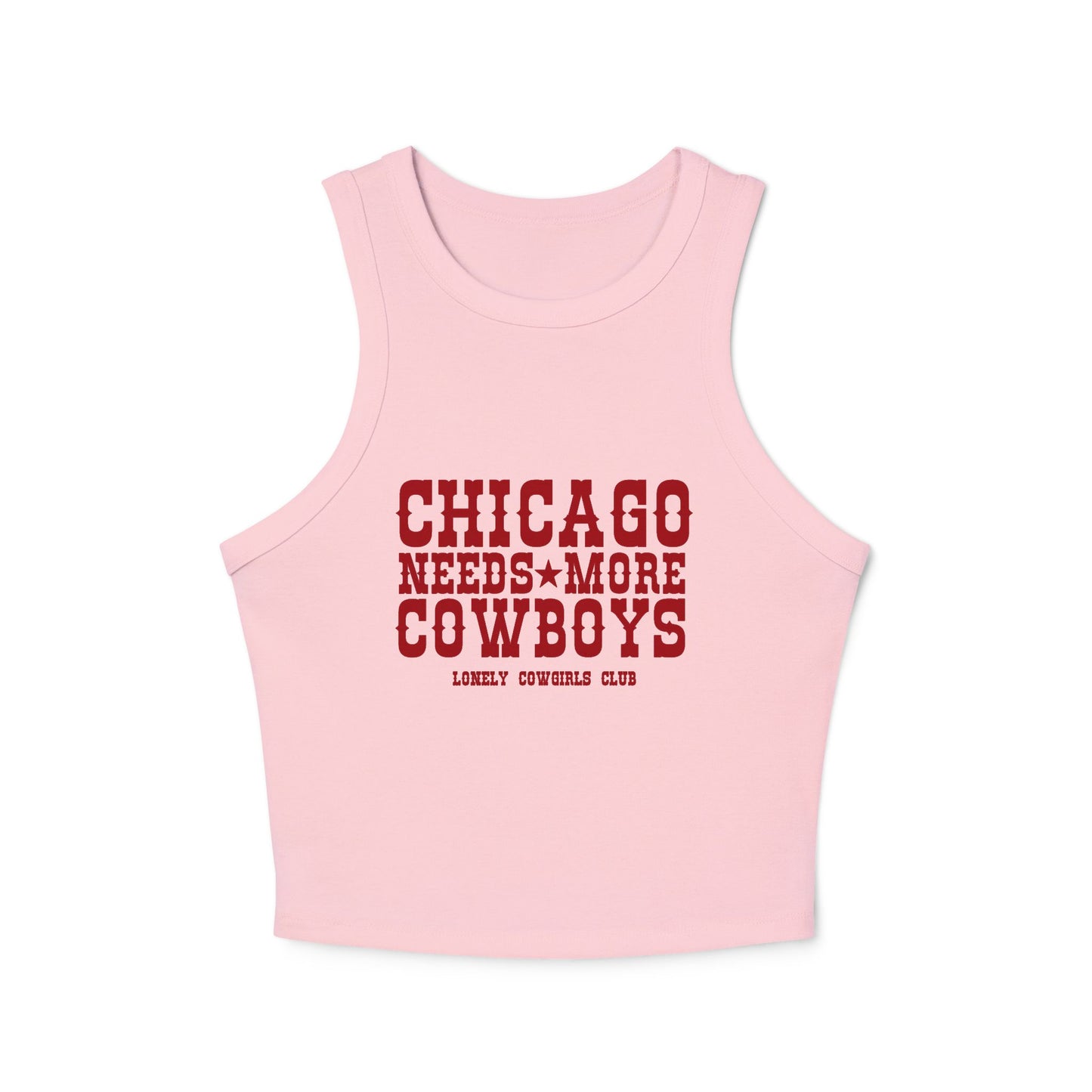 Chicago Needs More Cowboys Racer Tank Top