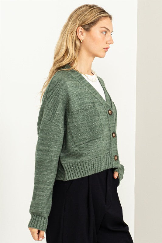 Cropped Cardigan Sweater