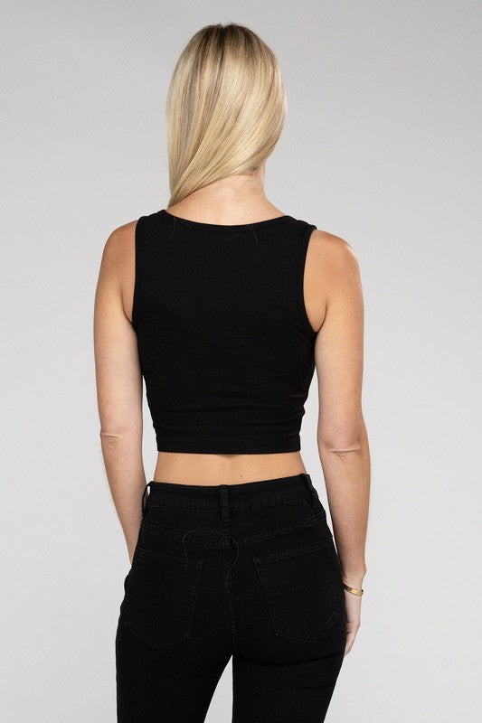 Square Neck Cropped Tank Top