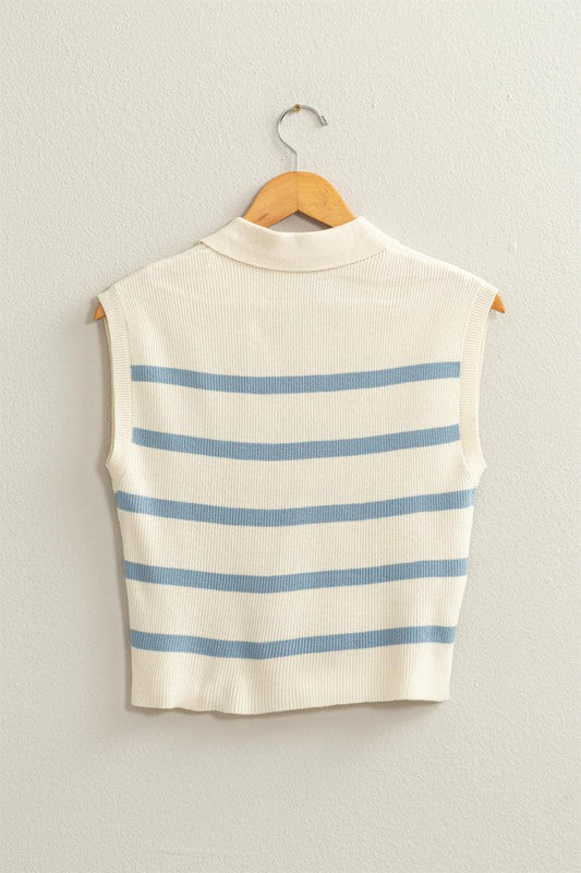 Striped Polo Vest